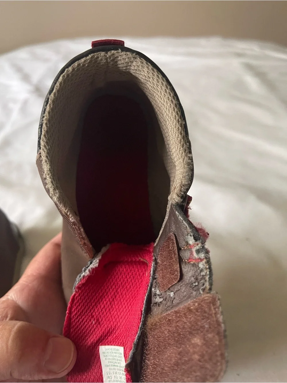 Merrell Brown Leather Kids Boots with Red Laces